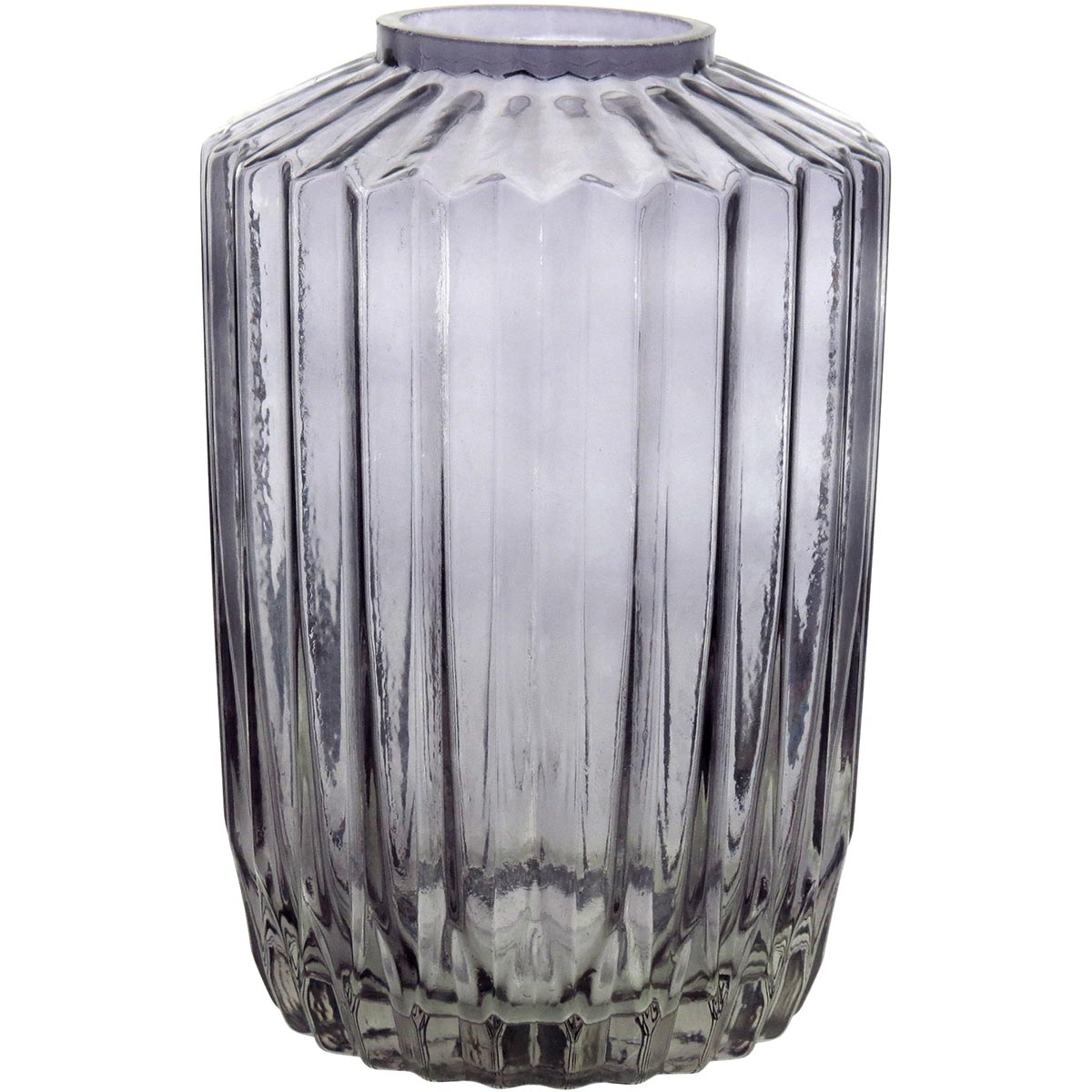 Vaso de Vidro Canoe Cinza 24x16x16cm para Decoração Elegante