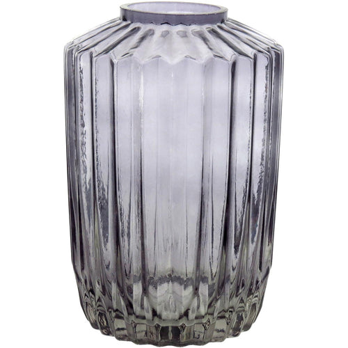 Vaso de Vidro Canoe Cinza 24x16x16cm para Decoração Elegante