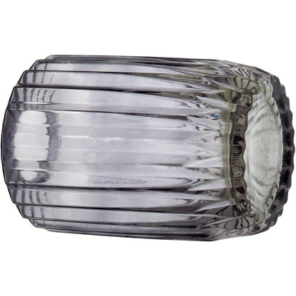 Vaso de Vidro Canoe Cinza 24x16x16cm para Decoração Elegante