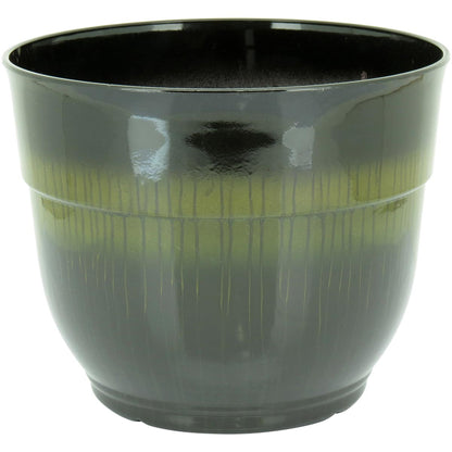 Cachepô Antique 2 Peças Plástico Preto para Plantas Decorativas