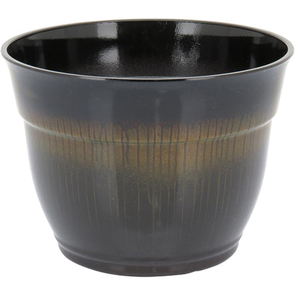 Cachepô Antique 2 Peças Plástico Preto para Plantas Decorativas