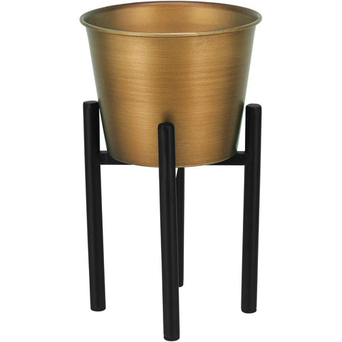 Cachepô Dourado Octave com Suporte Metal 25x15x15cm para Plantas
