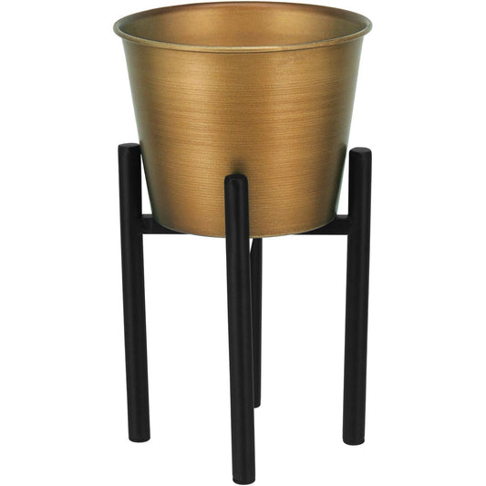 Cachepô Dourado Octave com Suporte Metal 25x15x15cm para Plantas