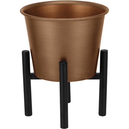 Cachepô Octave Cobre com Suporte Metal 19x15x15cm para Plantas