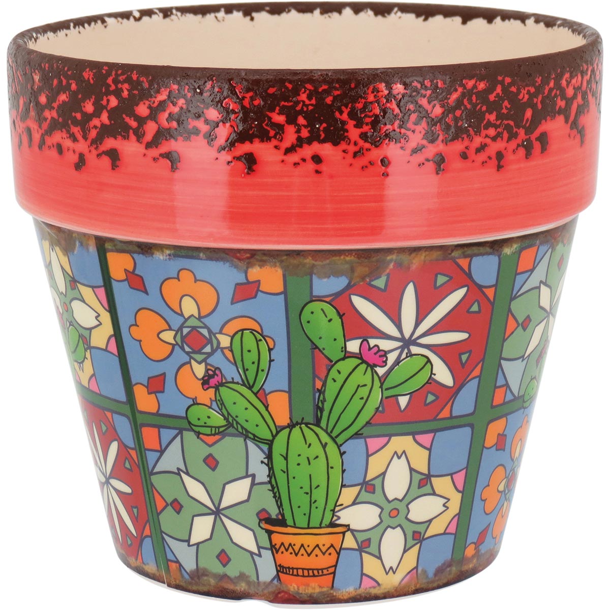 Cachepô Cerâmica Carriche 15x17cm para Plantas - Várias Cores