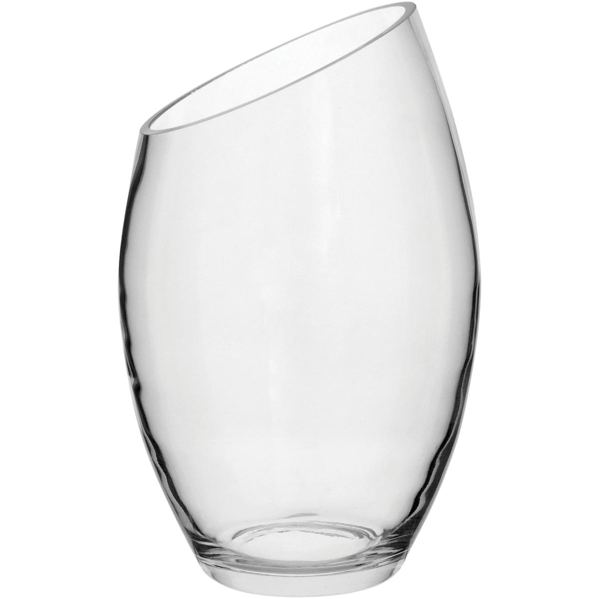 Vaso Decorativo Boris em Vidro Transparente 24x14x14cm