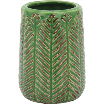 Vaso Decorativo Cerâmica Verde Crispin 9,8x6,1cm para Flores