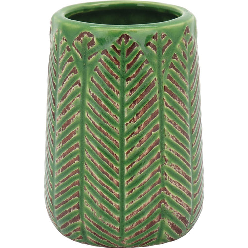 Vaso Decorativo Cerâmica Verde Crispin 9,8x6,1cm para Flores