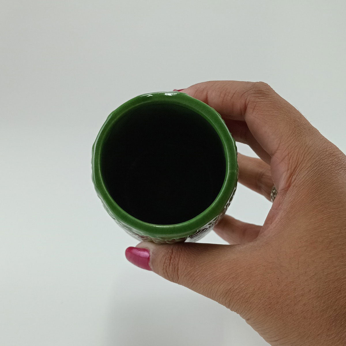 Vaso Decorativo Cerâmica Verde Crispin 9,8x6,1cm para Flores