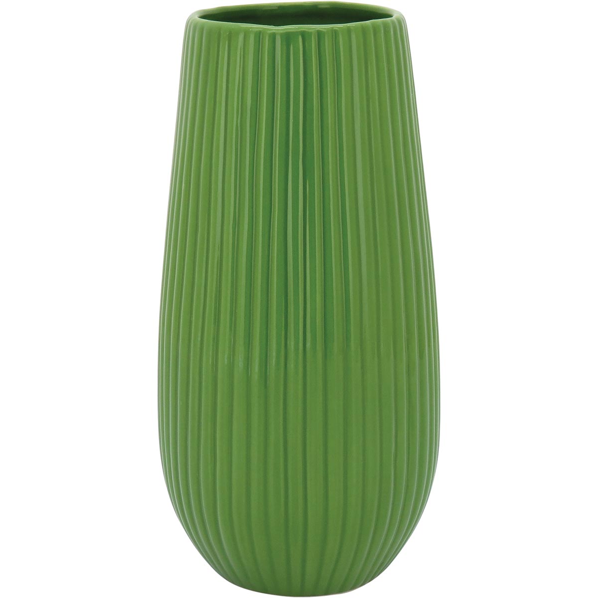 Vaso Cerâmica Verde Crispin 25x12cm para Decoração de Interiores