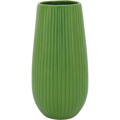 Vaso Cerâmica Verde Crispin 25x12cm para Decoração de Interiores
