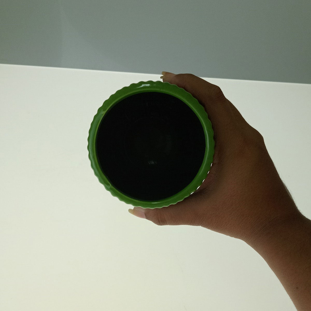 Vaso Cerâmica Verde Crispin 25x12cm para Decoração de Interiores