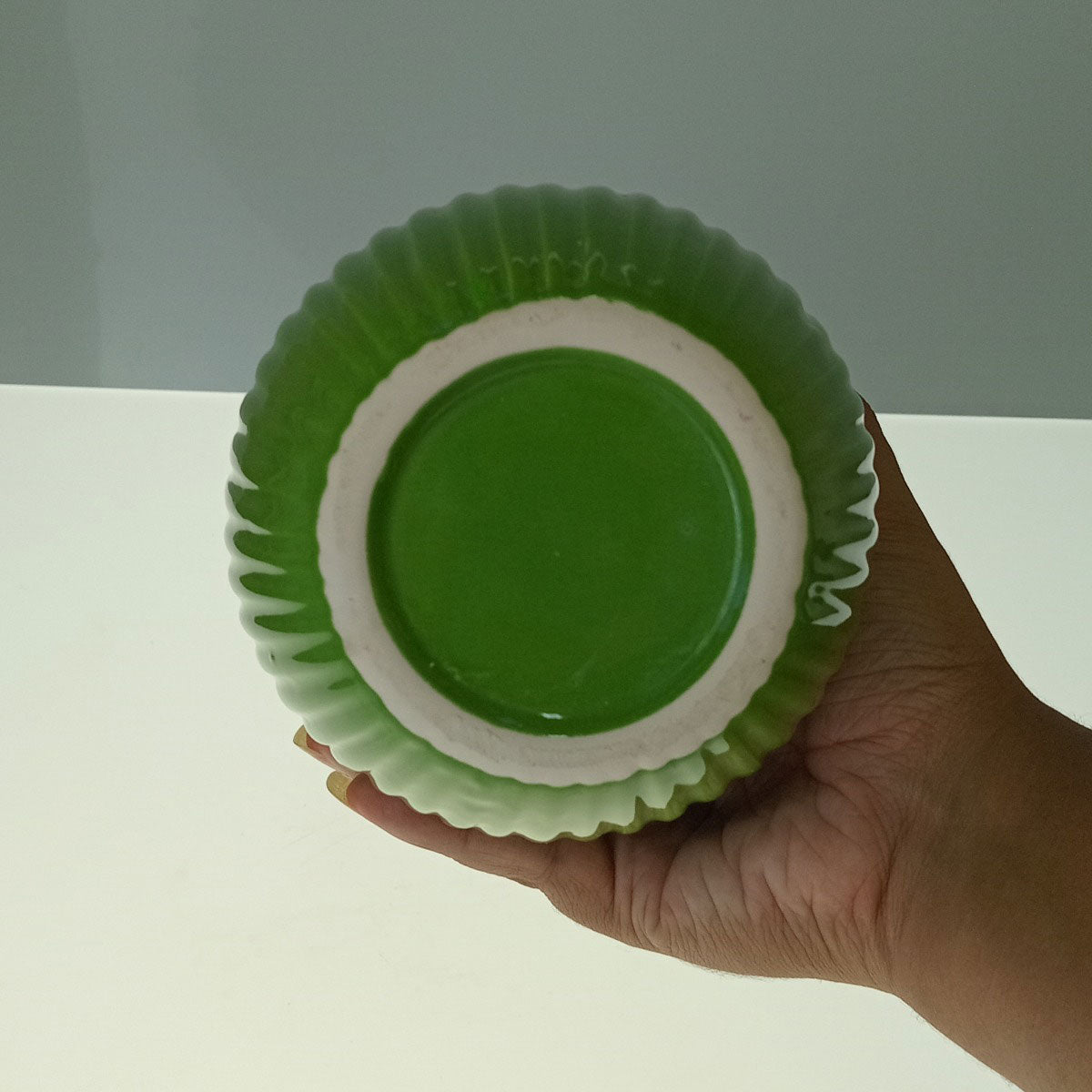 Vaso Cerâmica Verde Crispin 25x12cm para Decoração de Interiores