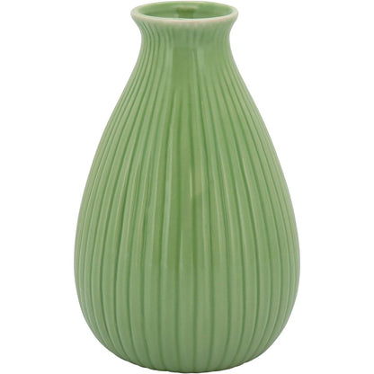 Vaso Cerâmico Verde Crispin 18x11cm para Decoração de Ambientes