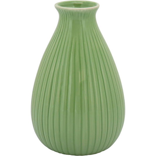 Vaso Cerâmico Verde Crispin 18x11cm para Decoração de Ambientes