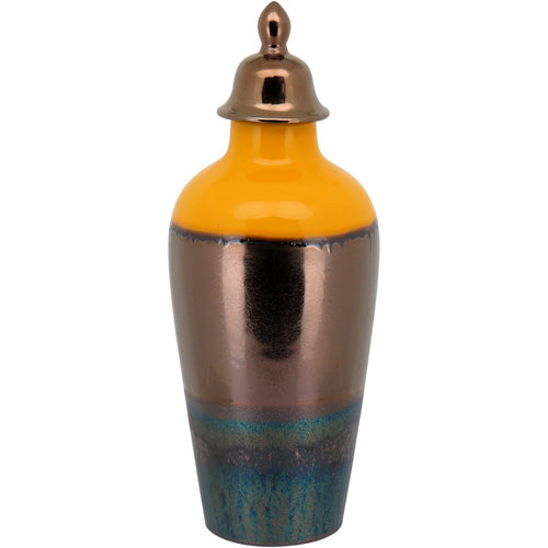 Potiche de Cerâmica Bronze Beli 41x15x15cm para Decoração e Armazenamento