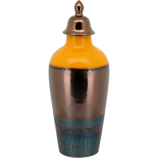 Potiche de Cerâmica Bronze Beli 41x15x15cm para Decoração e Armazenamento