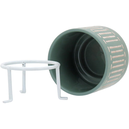 Cachepô Cerâmico Verde Bernan 16x12cm com Suporte para Plantas