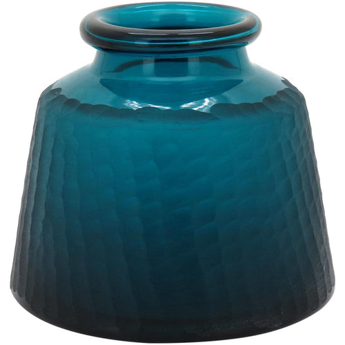Vaso Zinha Vidro 20x24x24cm Azul