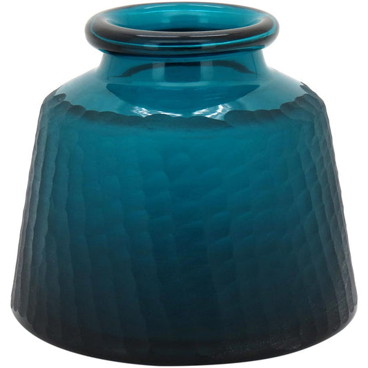 Vaso Zinha Vidro 20x24x24cm Azul