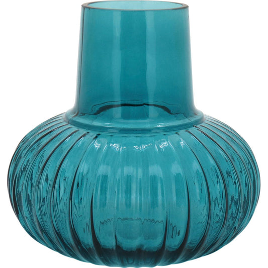 Vaso Wave Vidro 18x18x18cm Azul