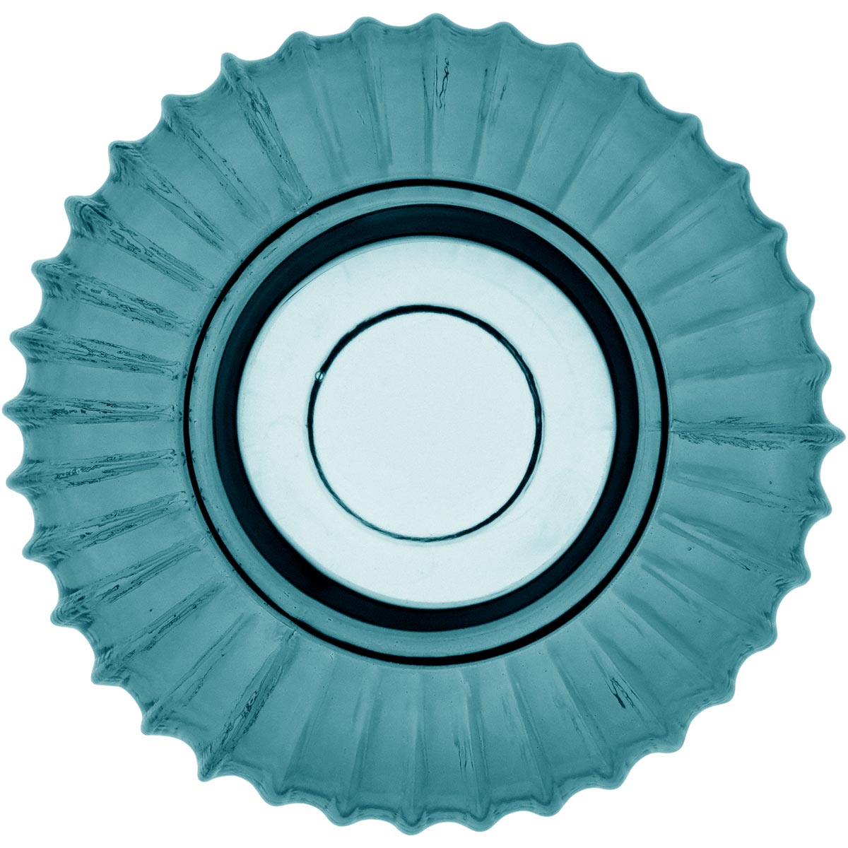 Vaso Wave Vidro 18x18x18cm Azul