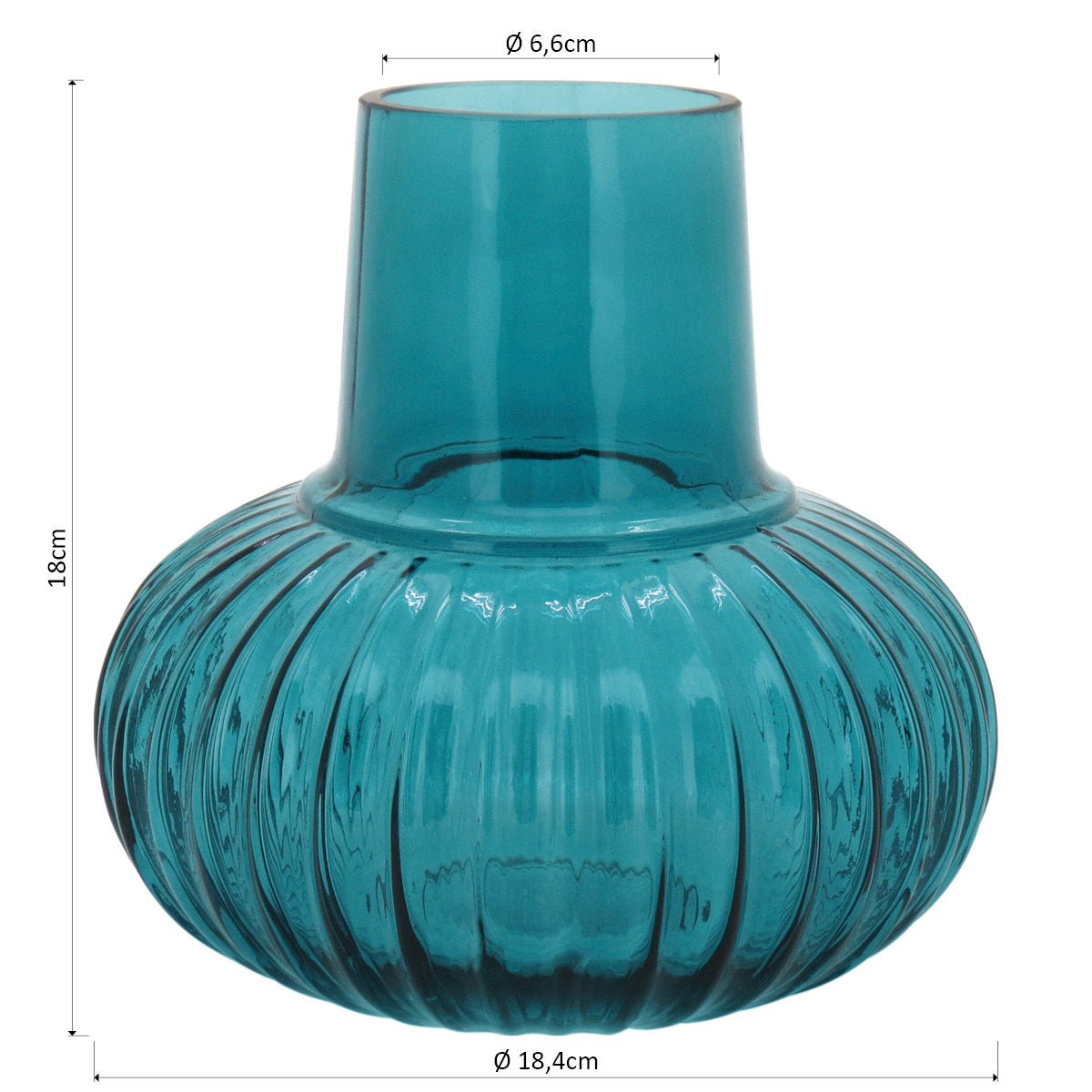 Vaso Wave Vidro 18x18x18cm Azul