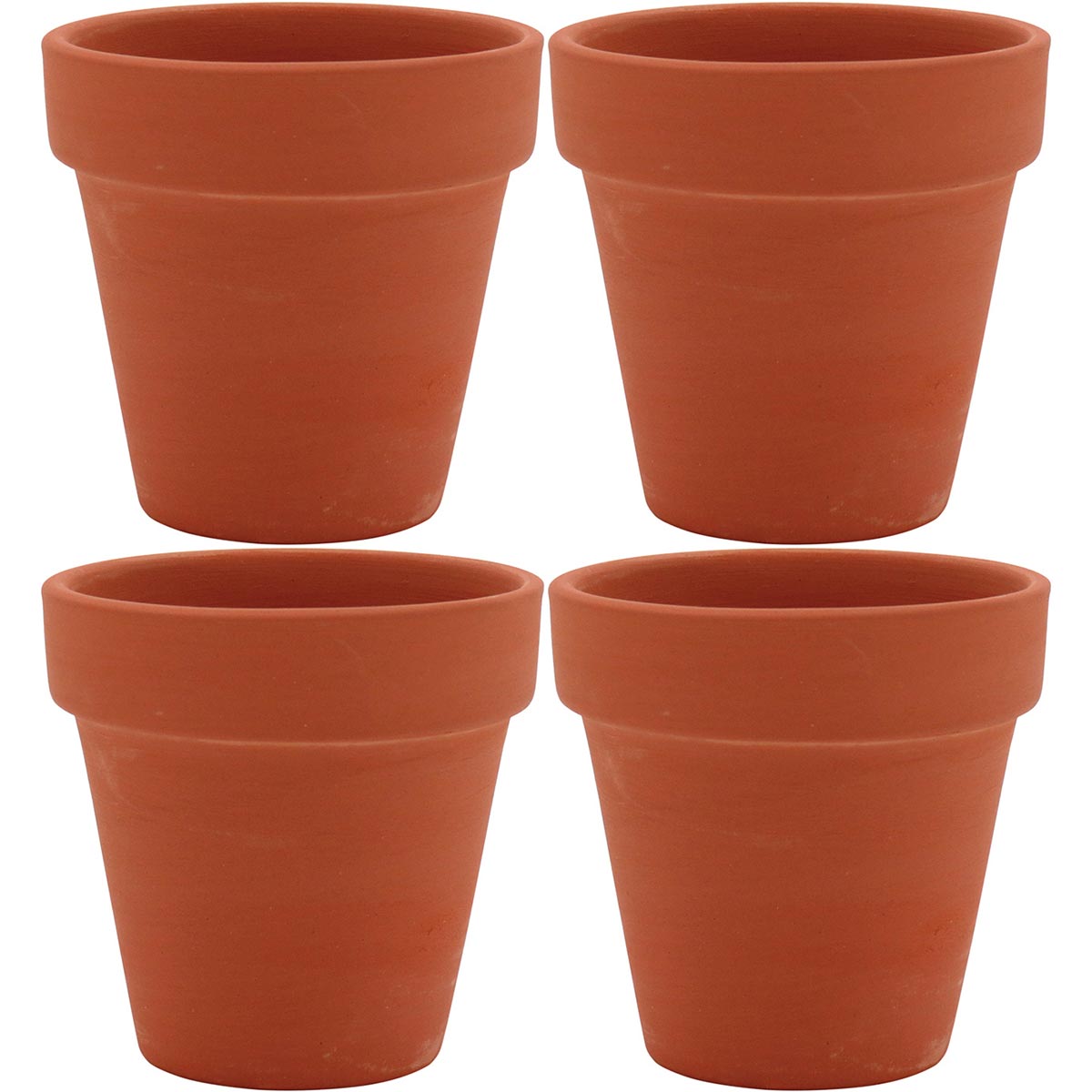 Cachepô Terracota Natural 4 Peças - Jogo de Plantas Elegante