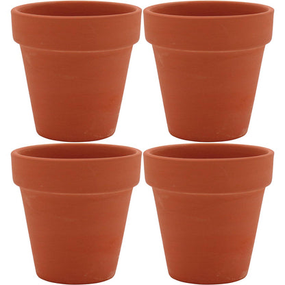 Cachepô Terracota Natural 4 Peças - Jogo de Plantas Elegante