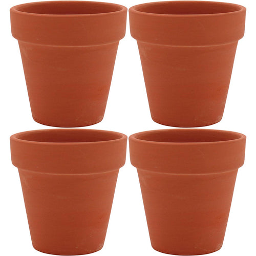 Cachepô Terracota Natural 4 Peças - Jogo de Plantas Elegante