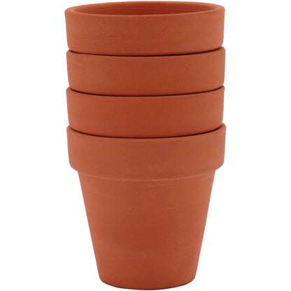 Cachepô Terracota Natural 4 Peças - Jogo de Plantas Elegante