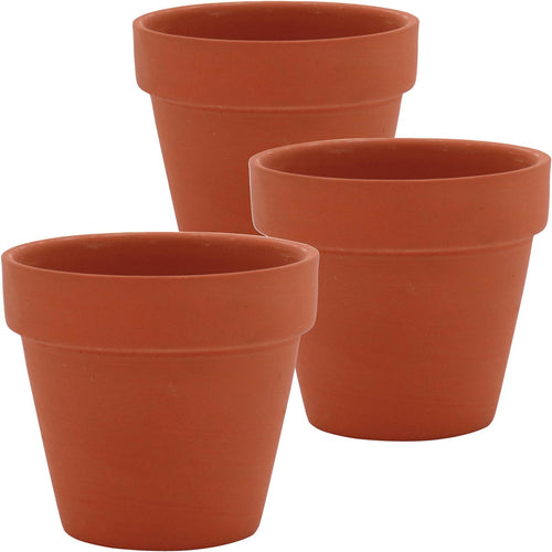 Conjunto de 3 Cachepôs Terracota Natural para Plantas - Clay
