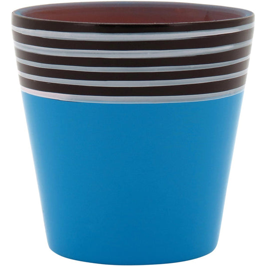 Cachepô Terracota Azul Poterie 8x8cm para Plantas Decorativas