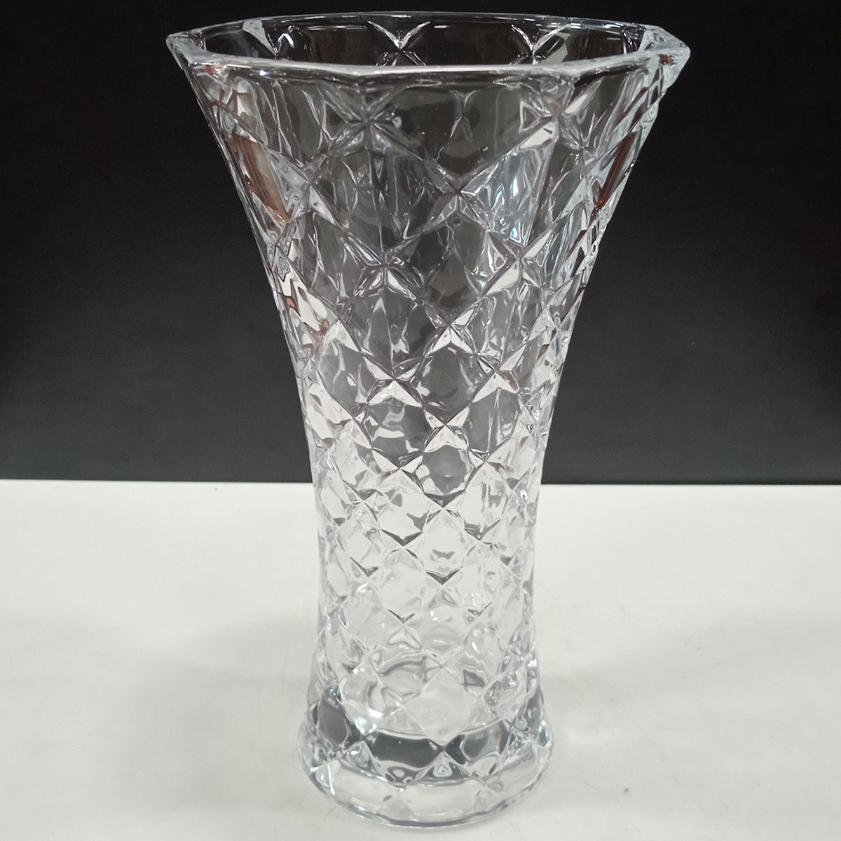 Vaso Loretta de Vidro Transparente 24x14cm para Arranjos Florais