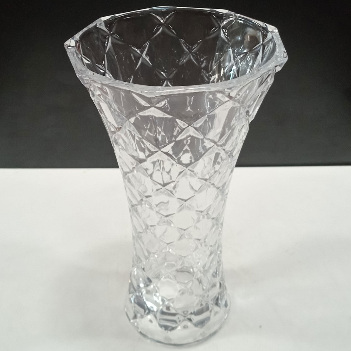 Vaso Loretta de Vidro Transparente 24x14cm para Arranjos Florais