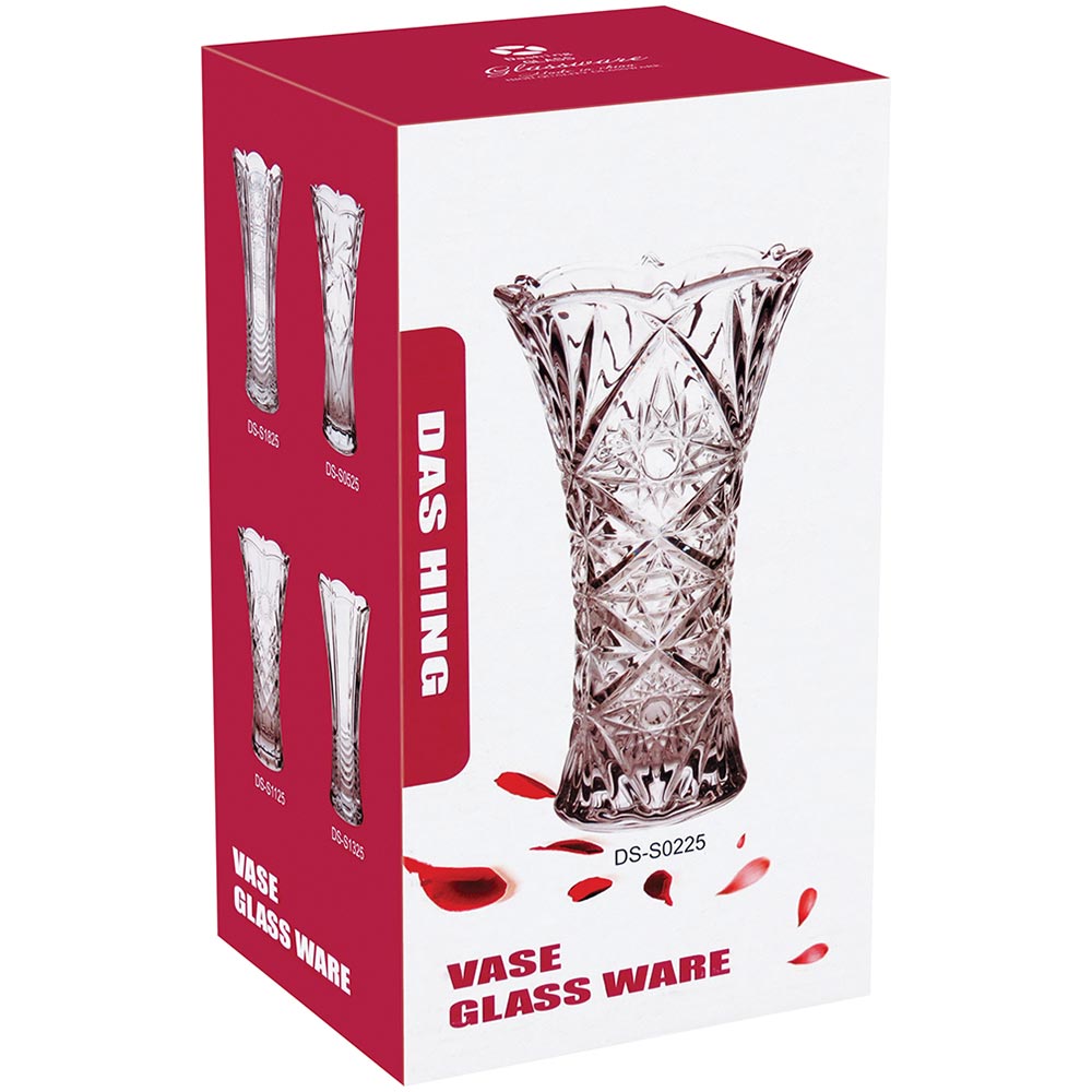 Vaso de Vidro Transparente Brine 23x13cm para Flores e Decoração