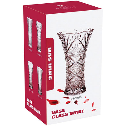 Vaso de Vidro Transparente Brine 23x13cm para Flores e Decoração