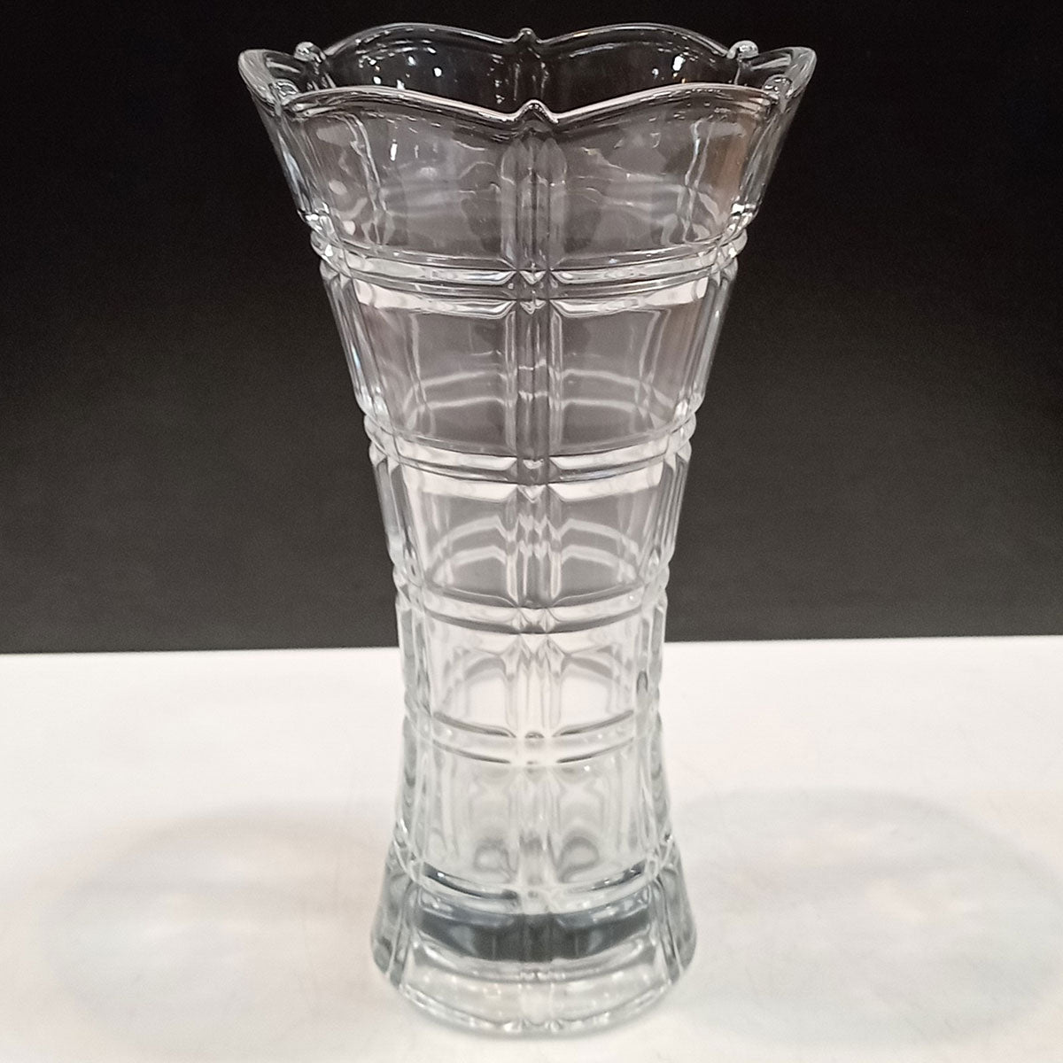 Vaso Lanna de Vidro Transparente 23x13cm - Decorativo Elegante