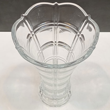 Vaso Lanna de Vidro Transparente 23x13cm - Decorativo Elegante