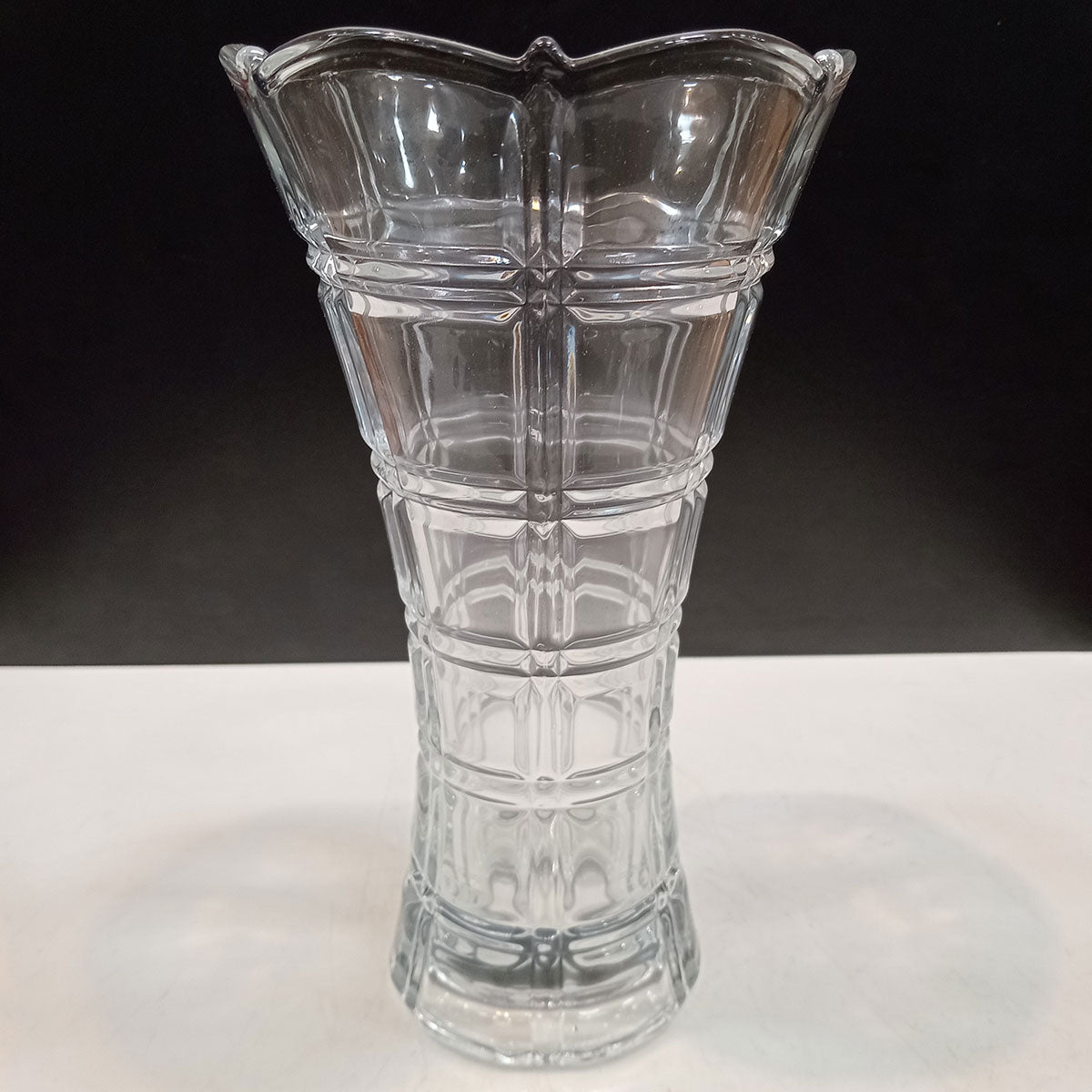Vaso Lanna de Vidro Transparente 23x13cm - Decorativo Elegante