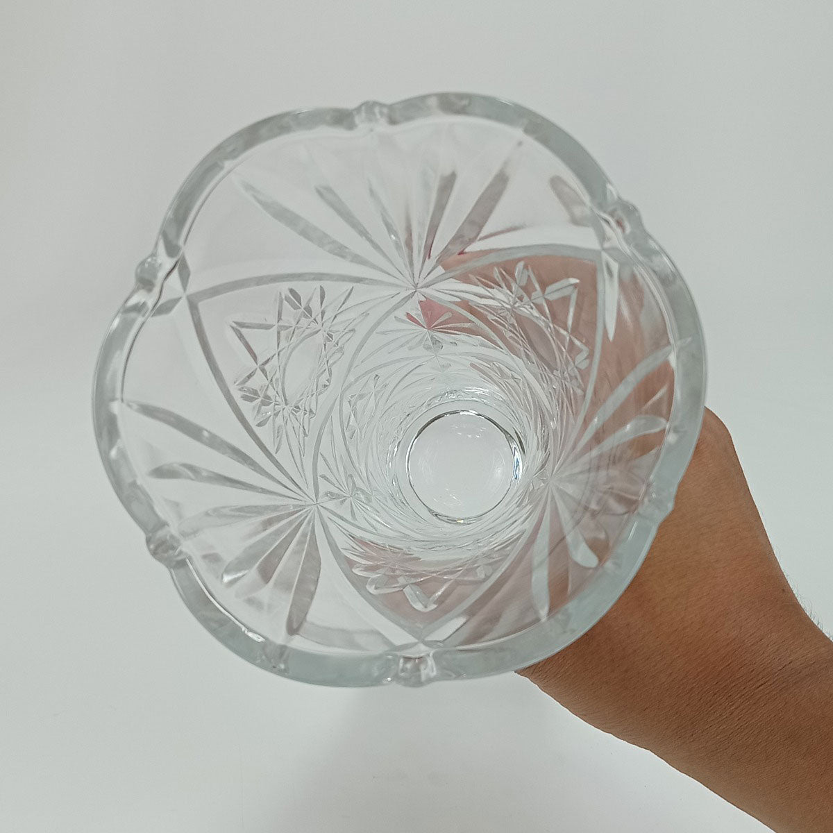 Vaso de Vidro Transparente Lilie 23x13cm para Decoração