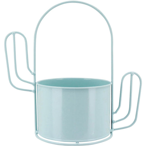 Cachepô Metal Azul Garden Cacto 23x24x13cm para Plantas