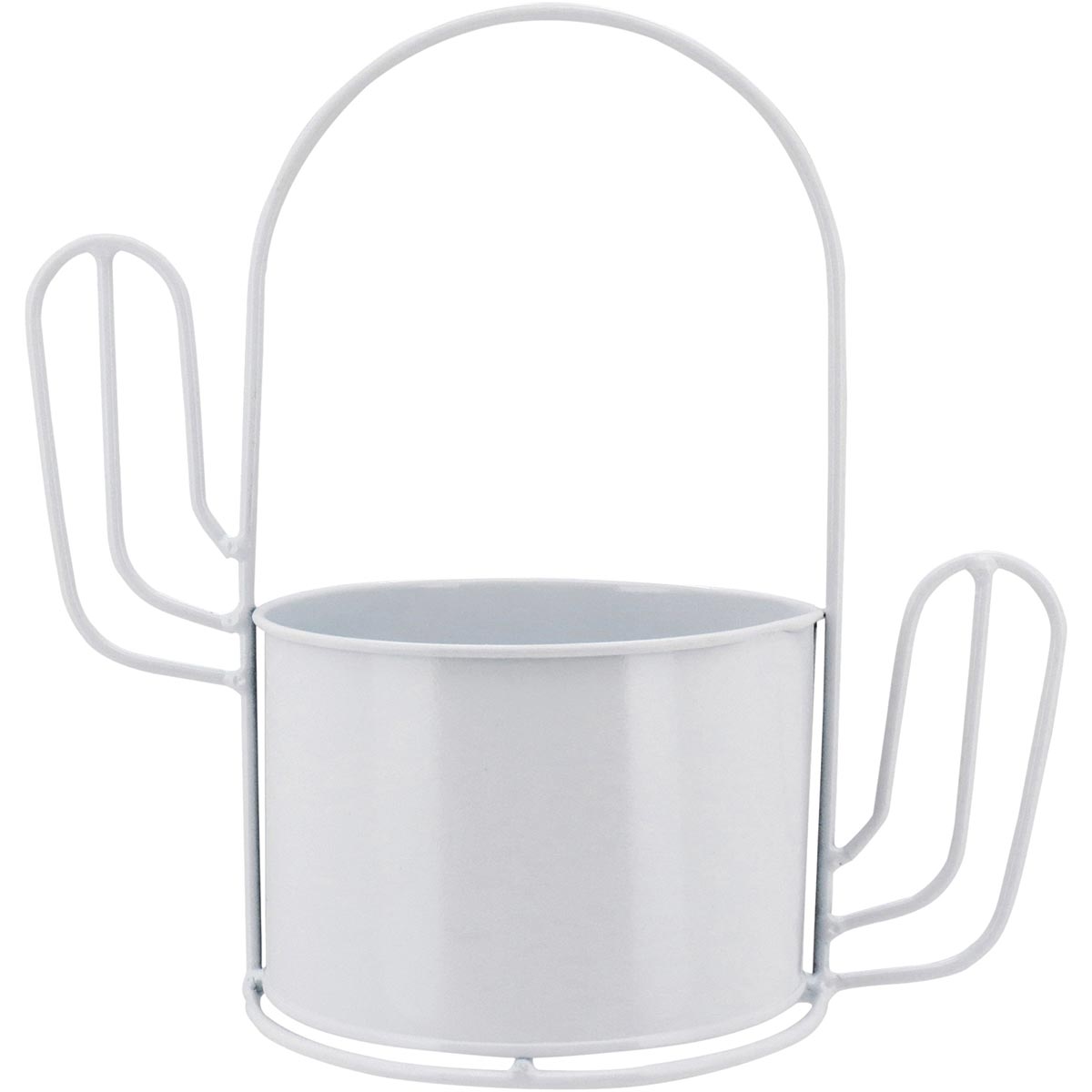 Cachepô de Metal Branco Garden Cacto 23x24x13cm para Plantas
