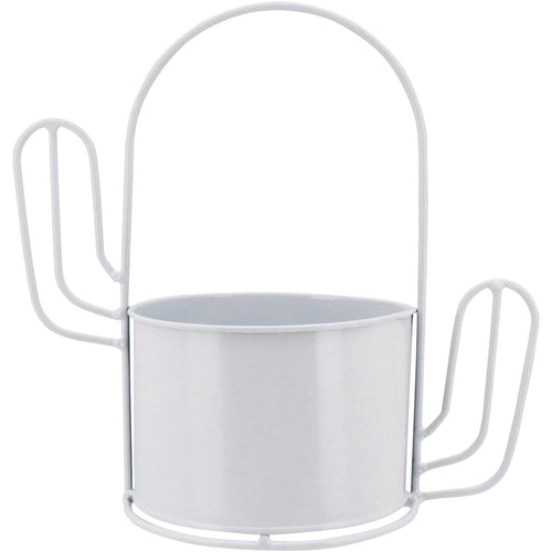 Cachepô de Metal Branco Garden Cacto 23x24x13cm para Plantas