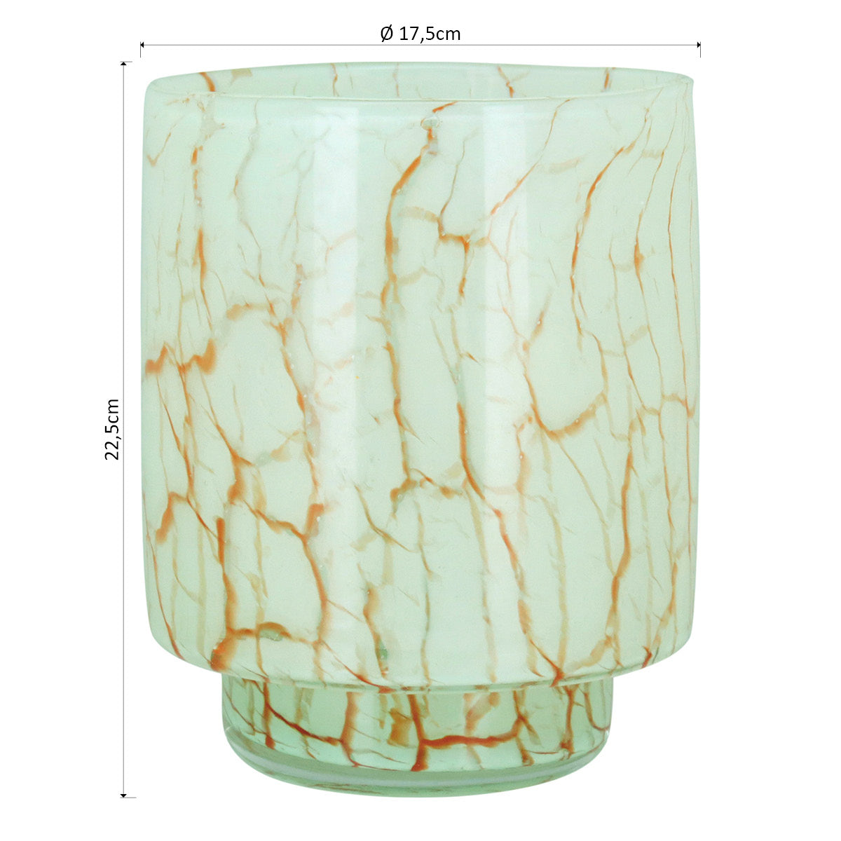 Vaso de Vidro Verde Nyx 22x18cm para Decoração de Ambientes