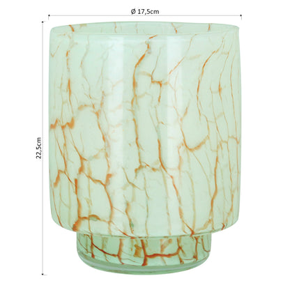 Vaso de Vidro Verde Nyx 22x18cm para Decoração de Ambientes