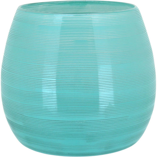 Vaso Decorativo Juno Vidro Verde 25cm x 22cm x 25cm - Alta Qualidade