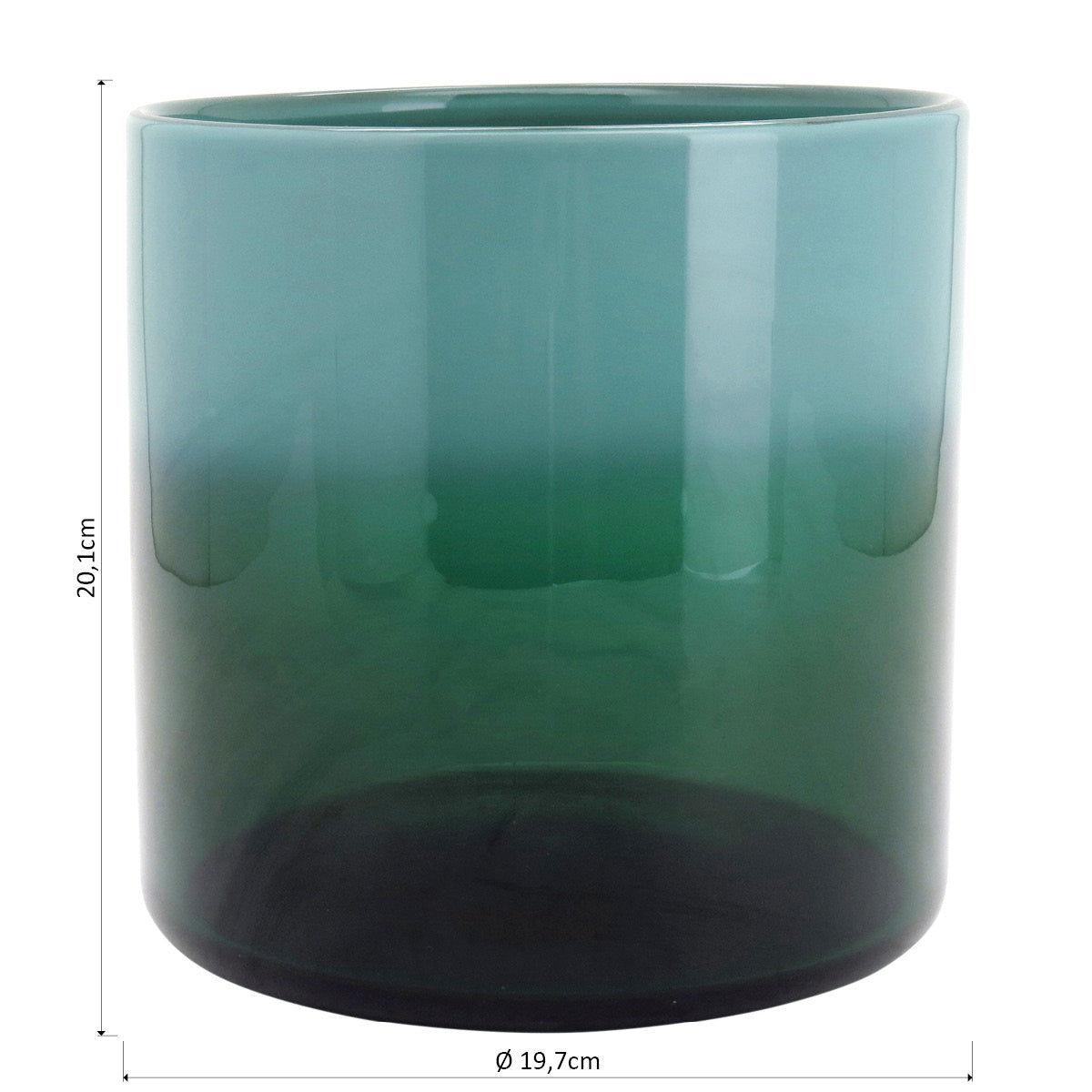 Vaso Decorativo Allina Vidro Verde 20x20cm Artesanal