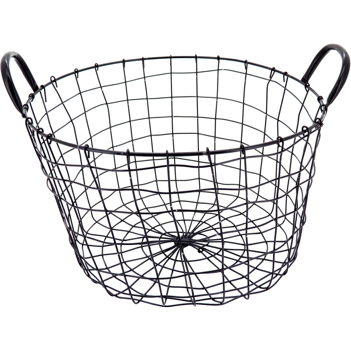 Conjunto de Cestas Decorativas Redondas Metal Preto 3 Peças