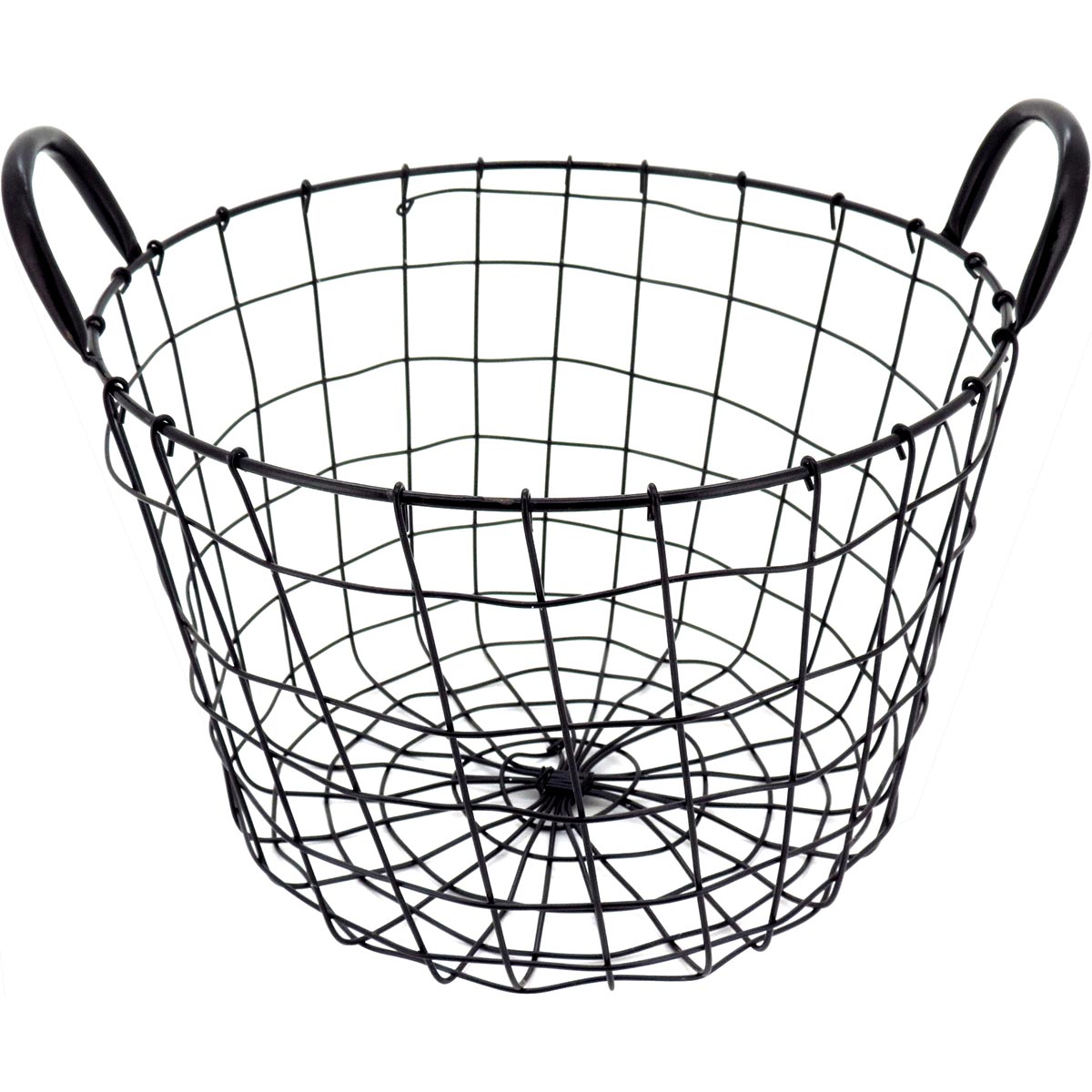 Conjunto de Cestas Decorativas Redondas Metal Preto 3 Peças